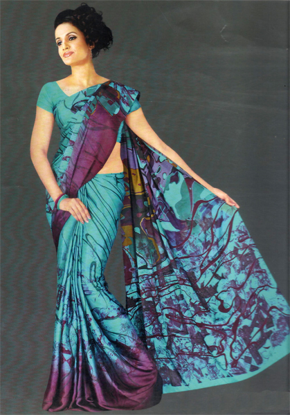 Satin Crepe Saree