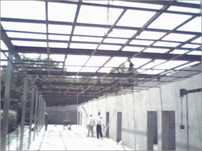 MS Purlins Installed on Shopping Center Roof