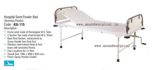 Hospital Semi Fowler Bed (Sunmica Panels)
