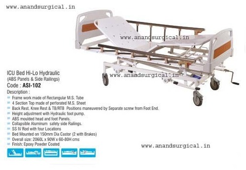 ICU Bed Hi-Lo Hydraulic (ABS Panels & Side Railing