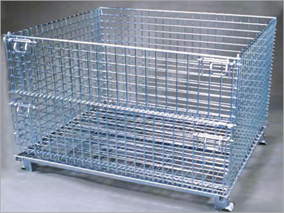 W 1 Collapsible Wire Container With Half Hinged
