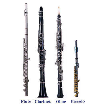 Flute, Clarinet, Oboe, Piccolo