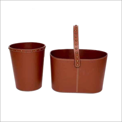 Leather Basket Bin