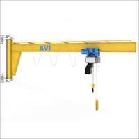 Wall Mounted Jib Crane - Metal, Yellow | 1 Year Warranty, Ideal For Factory Applications 