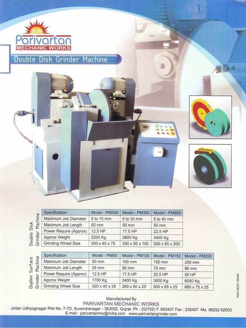 Double Disk Grinder Machine