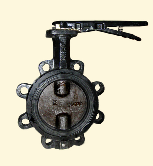 Butterfly valve lever operated