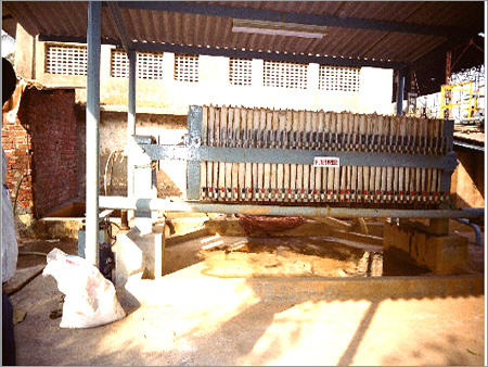 Filter Press in Operation in Textile Processing