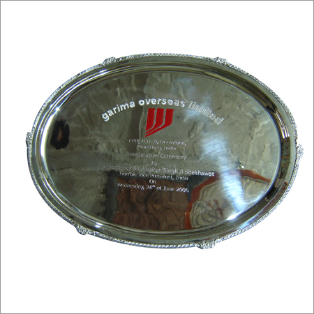 Metal Silver Oval Tray