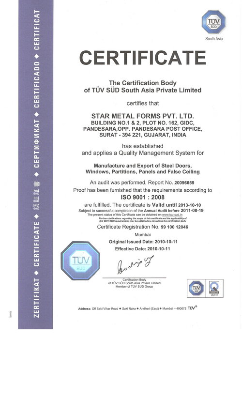 ISO CERTIFICATE 9001:2008