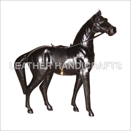 Stuffed Leather Black Horse