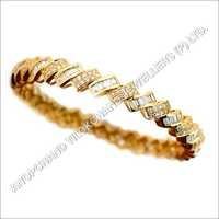 Diamond Studded Gold Bangle Gender: Women's