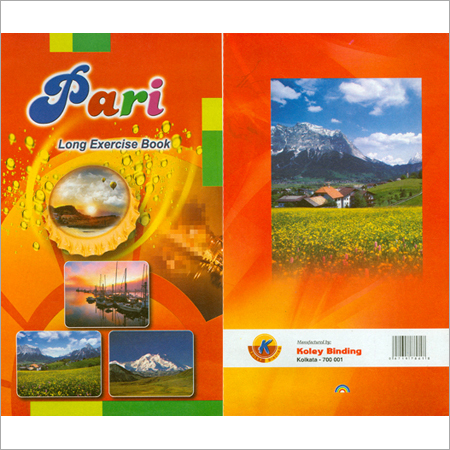 Long Exercise Book - Cardboard Cover 25x17cm Orange | Perfect Binding 200 Wood-Free Pages Durable Neat Design