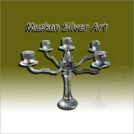 Silver Designer Candle Stand