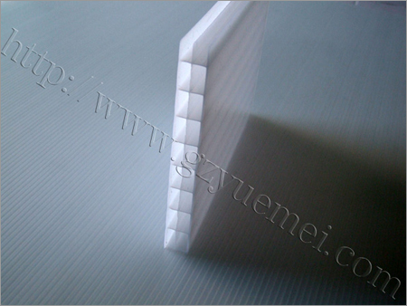 Three Wall Polycarbonate Hollow Sheet - Polycarbonate, 2100x5800mm, Clear/Opal/Green/Blue Colors, UV Resistant, 10-16mm Thickness