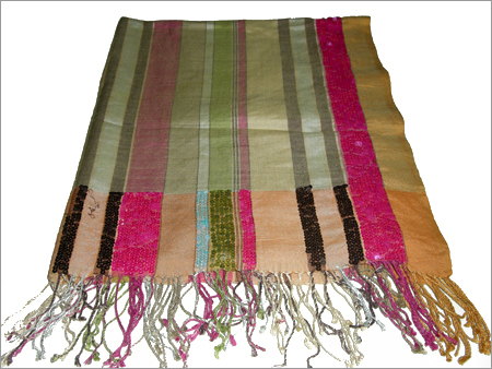 Hand Beaded Silk by Wool Stole