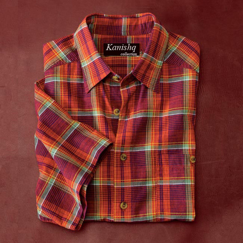 Mixed Color Men Casual Check Shirt