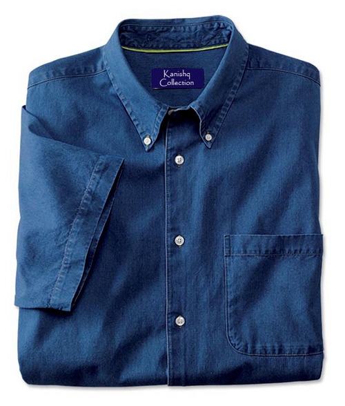 Blue Short Sleeve Denim Shirt