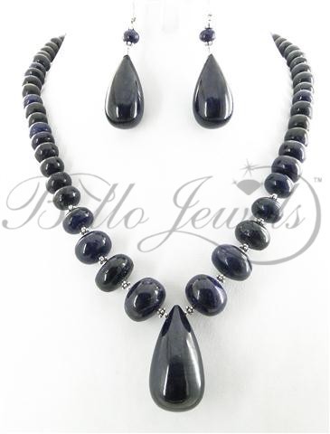 Handmade Sapphire Beaded Necklace