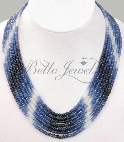 Shaded Sapphire Beaded Necklace