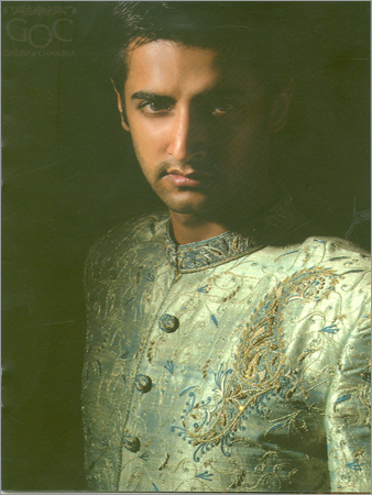 Sherwani - Silk Blend, Customizable Size, Beige | Handcrafted Embroidery, Elegant Design, Lightweight, Comfortable, Stylish Look
