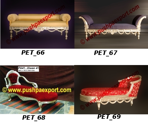 Silver White Lounger Diwan Sets