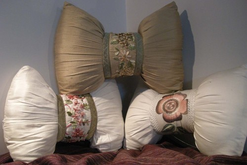 Bow Shape Embroidered Cushions