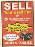 Buy & Sell Cars Advertisement in Chennai