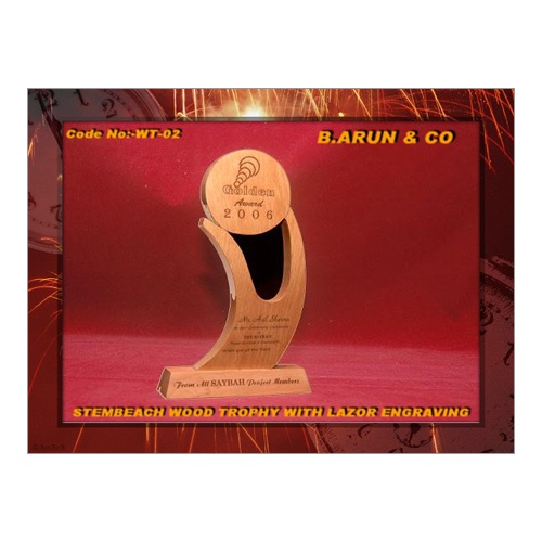 Wooden Designer Trophy - Base Material: Wood