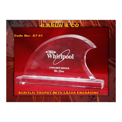 Sports Trophy - Clear Acrylic - Variable Dimensions | Laser Engraving, Boxed Packaging, Recognizes Outstanding Employee Performance in Sales for Whirlpool