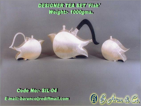 Silver Tea Set 'Fish Shape'