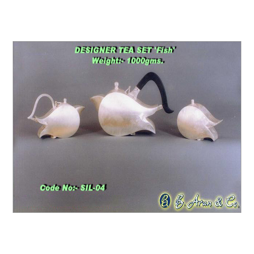 Aluminum Alloy Tea Set - Small To Large, Shine Finish in Silver and Black