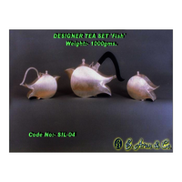 Aluminum Alloy Tea Set - Small To Large, Shine Finish In Silver And Black