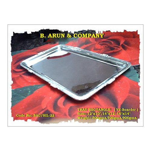 Rectangle Silver Tray - Metal, Small to Large Sizes | Matte Finish, Elegant Design for Versatile Use