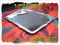 Rectangle Silver Tray - Metal, Small To Large Sizes | Matte Finish, Elegant Design For Versatile Use