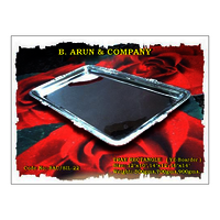 Rectangle Silver Tray - Metal, Small To Large Sizes | Matte Finish, Elegant Design For Versatile Use