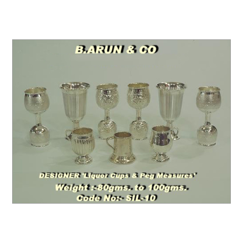 Silver Liquor Cups & Peg Measures - Material: Metal