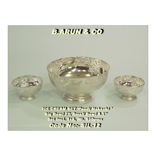 Silver Ice Cream Set - Aluminum Alloy, Small to Large Sizes | Matte Finish, Sleek and Durable Design