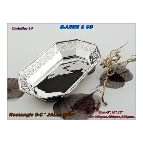 Silver Jalli Dish - Material: Metal