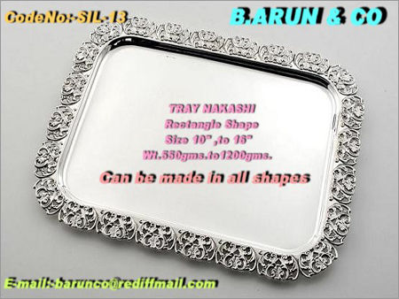 Rectangle Nakashi Silver Tray