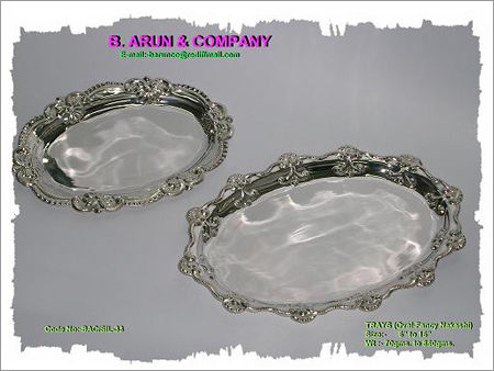 Metal Silver Oval Trays