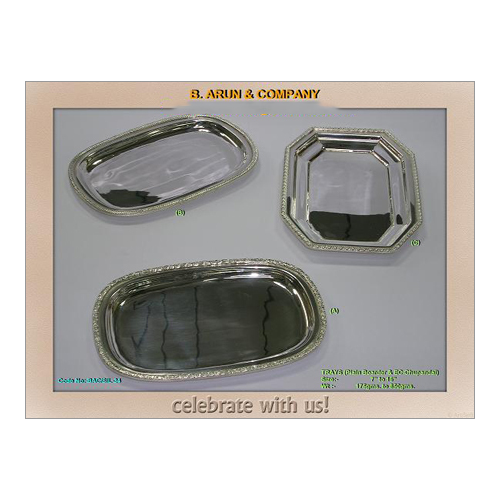 Silver Trays (Plain Boarder And Eo Chupandal) - Material: Metal