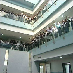 REPUTED MBA COLLEGE - Multi-Story Building, Light Blue | Experienced Faculty, Ambitious Learning, Balanced Personalities