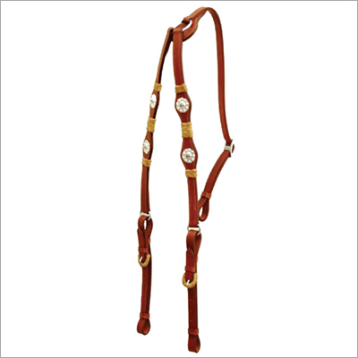 Red Point Conchas Rawhide Knotted Breastplate