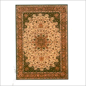 Kashan-TP-701 - Wool Blend 3x5 ft Beige, Hand-Knotted High Knot Density Rug