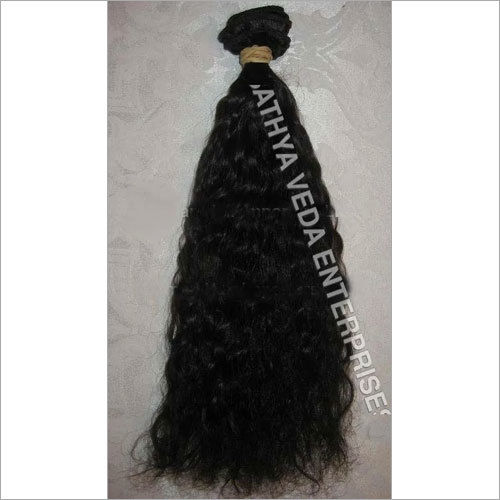 Black Remy Machine Weft Curly Hair