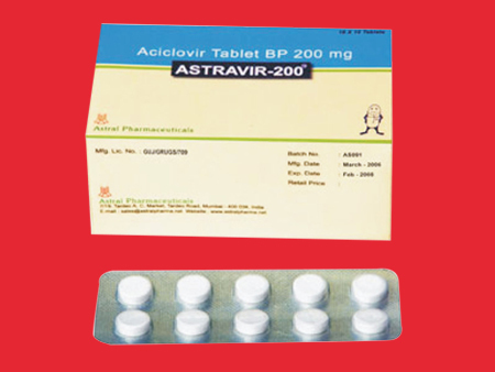 ACYCLOVIR TABLETS a ASTRAVIR 200 MG