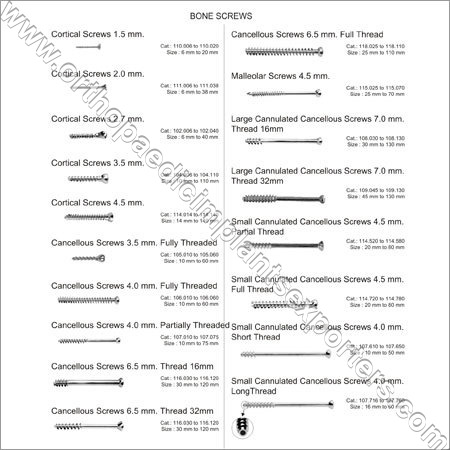 Surgical Bone Screws Surgical Bone Screws