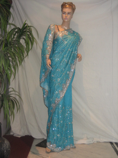 Blue Party wear Indian Designer Saree