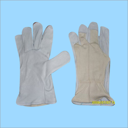 White Leather Combined Driving Gloves