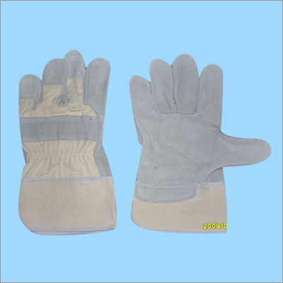 Grey Split Canadian Gloves Canvas Cuff